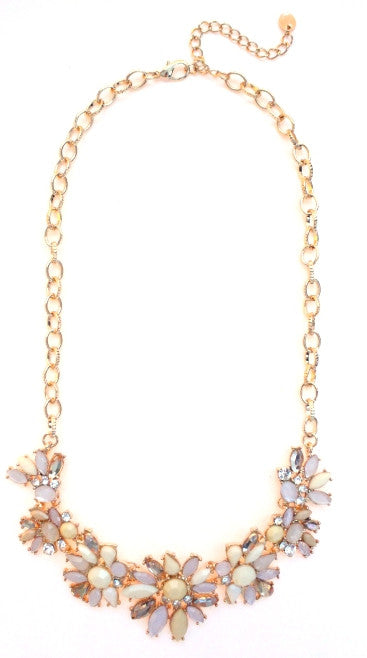 Floral Cluster Jeweled Necklace