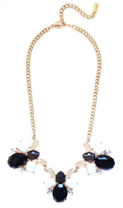 Bumble Bee Statement Necklace- Black & Ivory