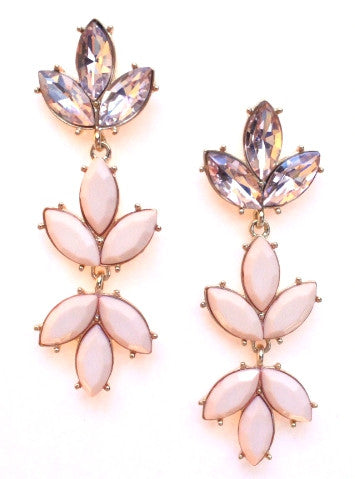Peach Drop Leaf Earrings