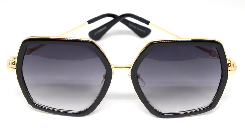 Genevieve Over-sized Sunglasses- Black Frame