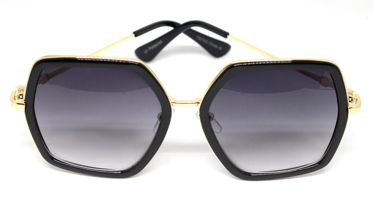 Genevieve Over-sized Sunglasses- Black Frame