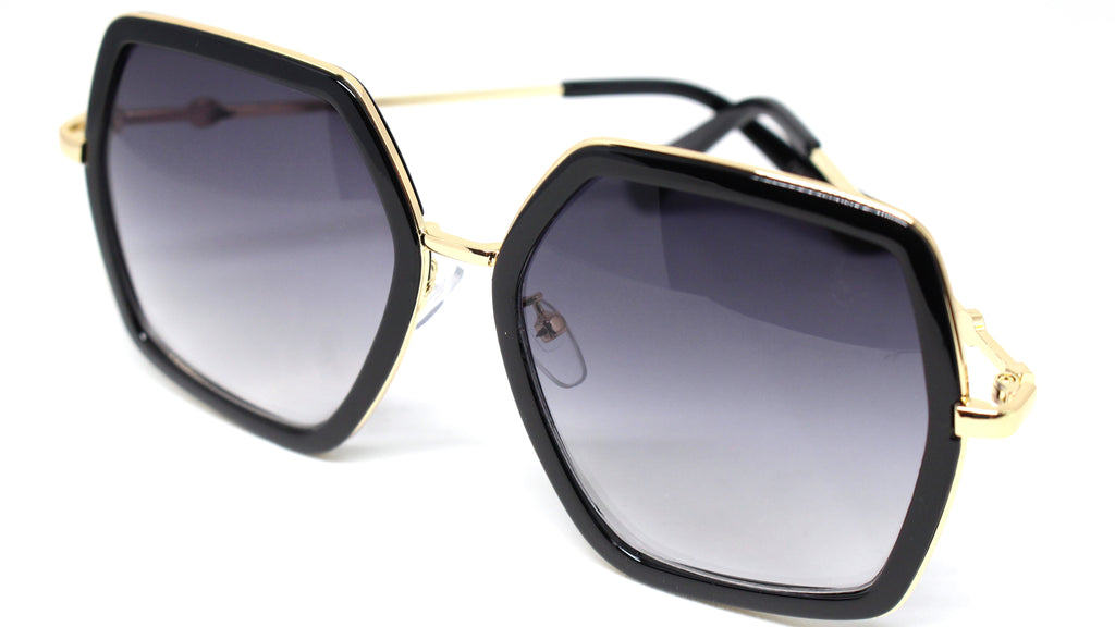 Genevieve Over-sized Sunglasses- Black Frame
