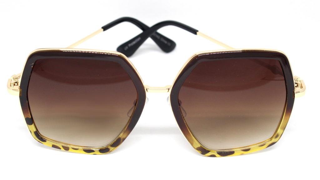 Genevieve Over-sized Sunglasses- Brown/Tortoise Frame