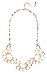 Clear Lucite Jeweled Floral Necklace