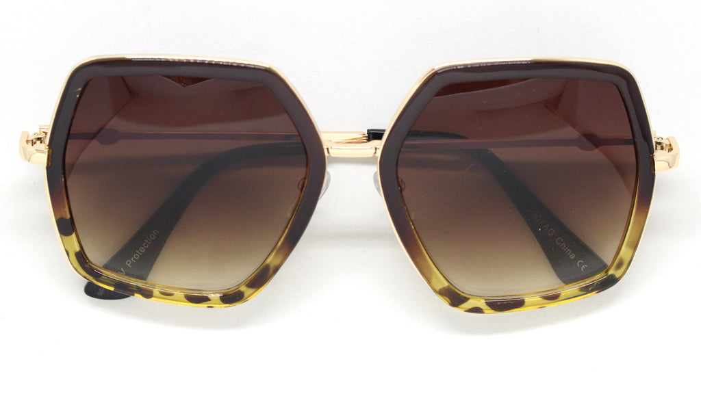 Genevieve Over-sized Sunglasses- Brown/Tortoise Frame