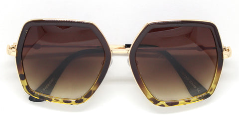 Genevieve Over-sized Sunglasses- Brown/Tortoise Frame
