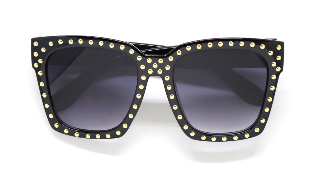 Jacqueline Studded Sunglasses- Black Frame