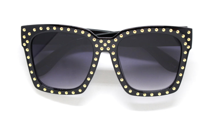Jacqueline Studded Sunglasses- Black Frame