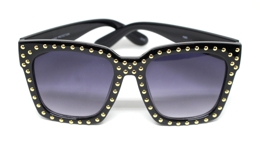 Jacqueline Studded Sunglasses- Black Frame