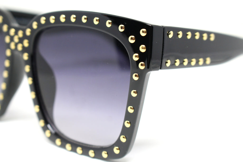 Jacqueline Studded Sunglasses- Black Frame