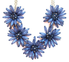 Blossom Flower Statement Necklace- Grey