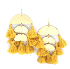 Raine Tassel Earrings- Mustard