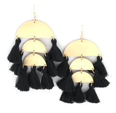 Raine Tassel Earrings- Black