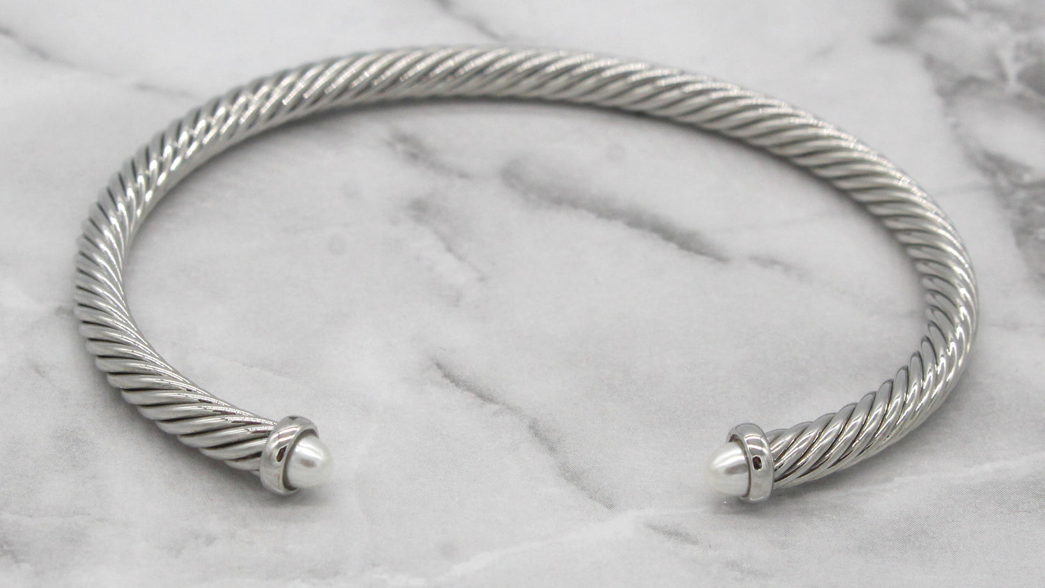 Stack It Up Bracelet Cuff- Pearl Tips