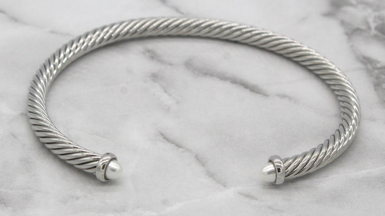 Stack It Up Bracelet Cuff- Pearl Tips
