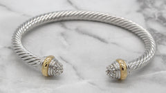 Stack It Up Bracelet Cuff- Pavé Ends