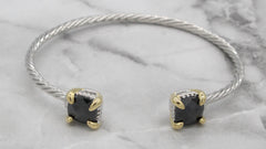 Stack It Up Bracelet Cuff- Onyx Ends