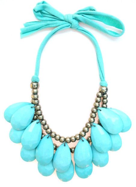 Baubles Teardrop Tie Statement Necklace- Mint