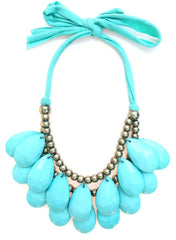 Baubles Teardrop Tie Statement Necklace- Mint