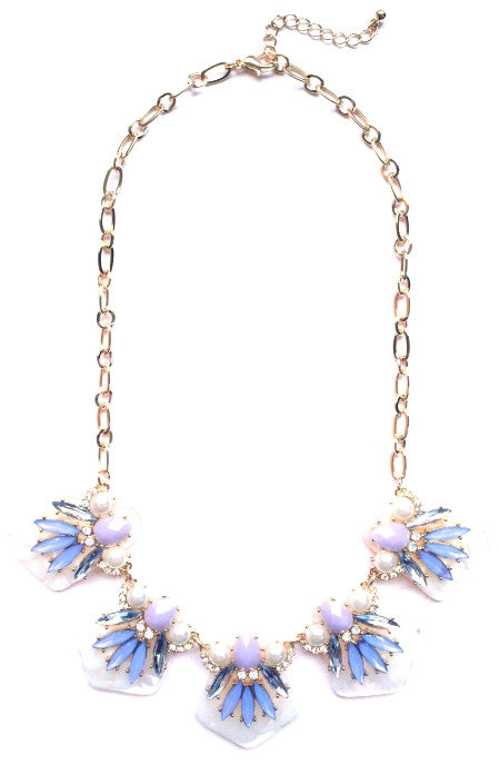 Jewel Plated Necklace- Lavender