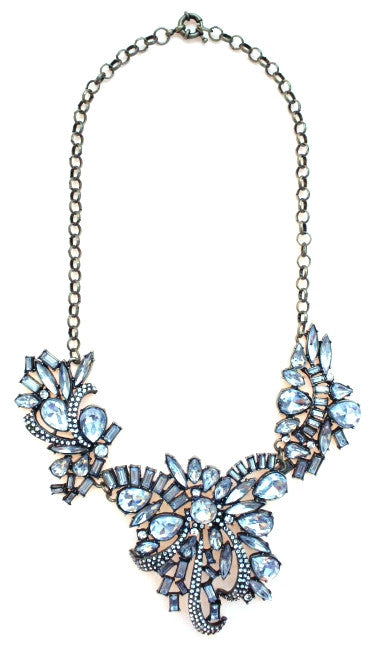 Luxe Crystal Corsage Statement Necklace