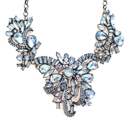 Luxe Crystal Corsage Statement Necklace