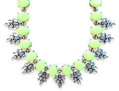 Luxe Neon Leaves Frosting Statement Necklace