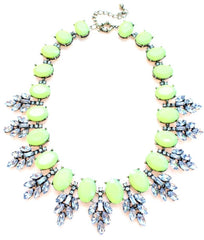 Luxe Neon Leaves Frosting Statement Necklace