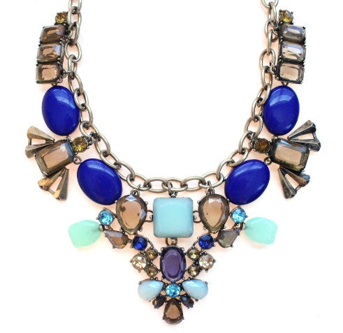 Stone Collage Statement Necklace