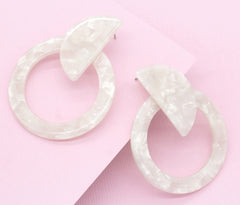 Jayla Resin Earrings- Mother of Pearl