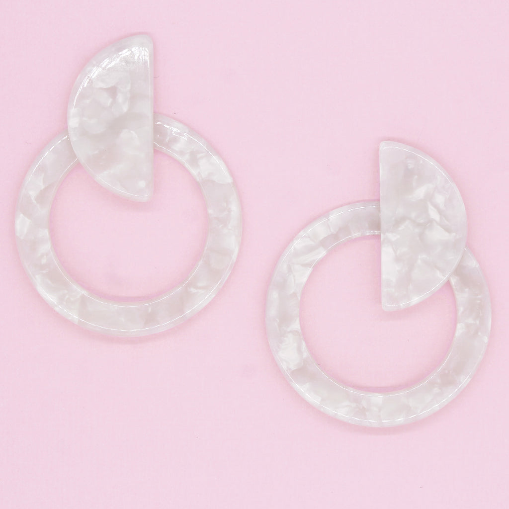Jayla Resin Earrings- Mother of Pearl
