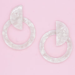 Jayla Resin Earrings- Mother of Pearl