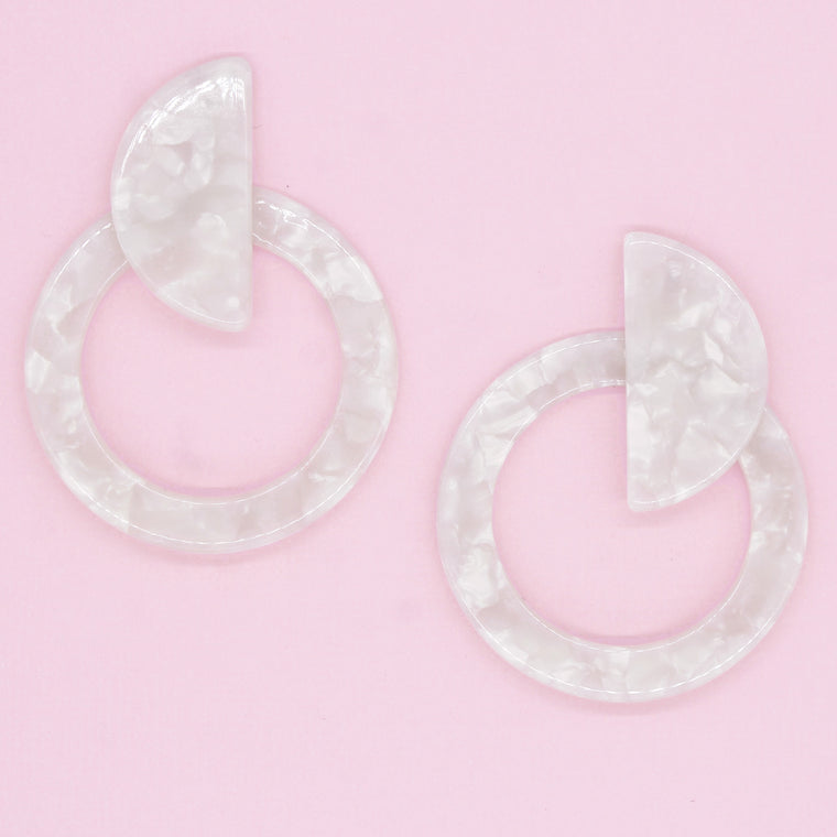 Jayla Resin Earrings- Mother of Pearl