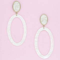 Lia Resin Hoop Earrings- Ivory