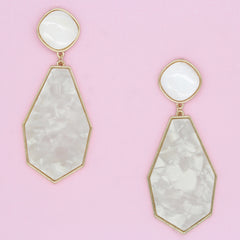 Talia Resin Drop Earrings- Ivory/ Mother of Pearl