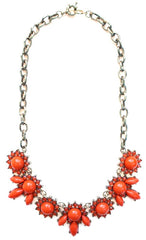 Crystal Petal Necklace- Orange