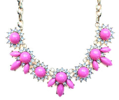 Crystal Petal Necklace- Pink