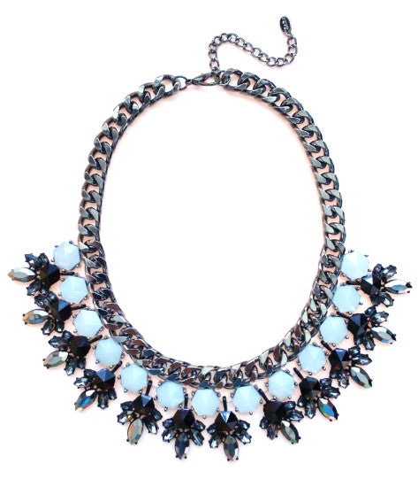 Rhinestone Petal Statement Necklace