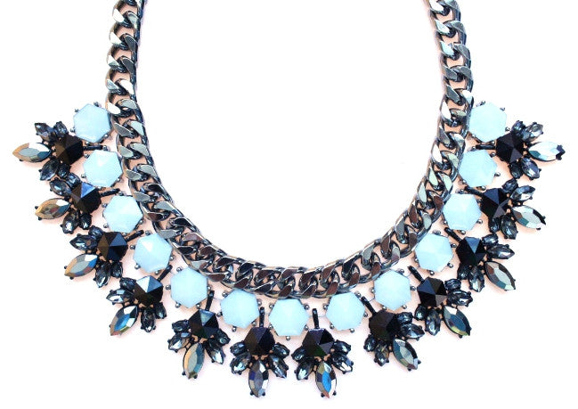 Rhinestone Petal Statement Necklace