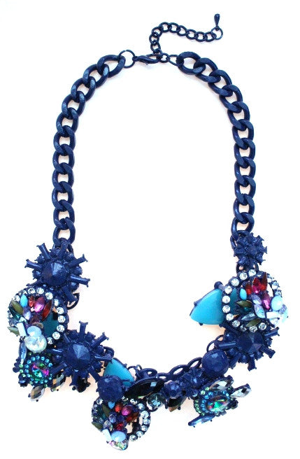 Luxe Chunky Geometric Crystal Rhinestone Necklace