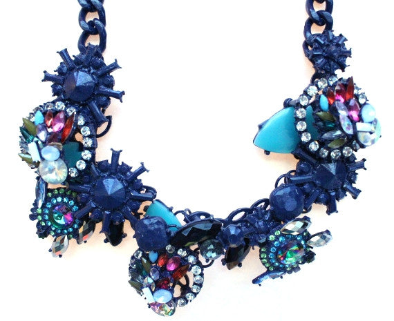 Luxe Chunky Geometric Crystal Rhinestone Necklace