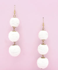 Avery Drop Earrings- White