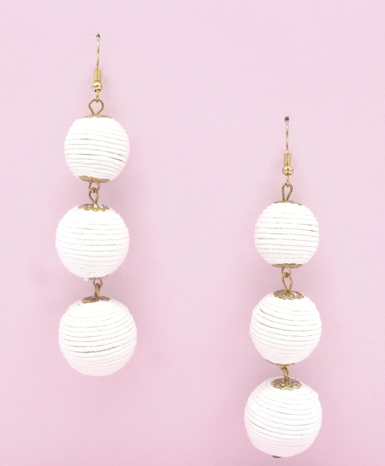 Avery Drop Earrings- White