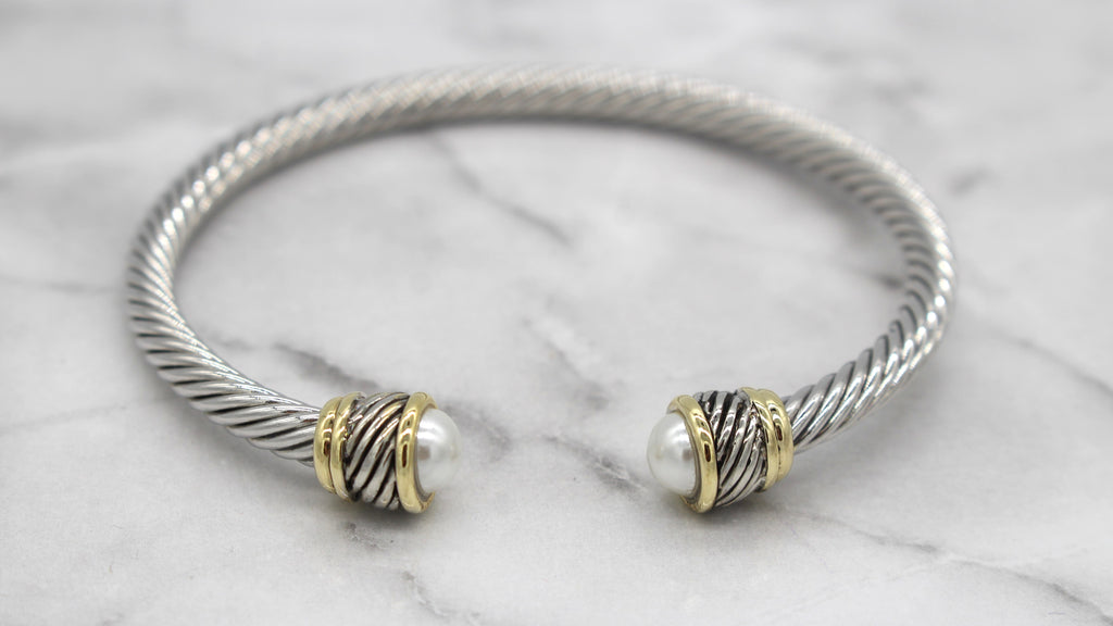 Stack It Up Bracelet Cuff- Pearl