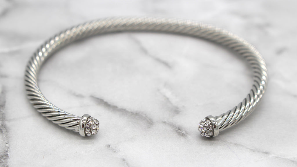 Stack It Up Bracelet Cuff- Pave Tips