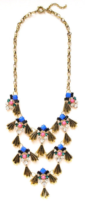 Vintage Jeweled Sparkle Statement Necklace