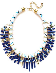 Cord With Barrel Beads Statement Necklace