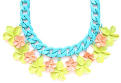 Pastel Flower & Chunky Chain Necklace