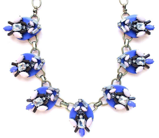 Jewel & Sparkle Plated Necklace- Royal