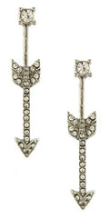 Arrow Bar Ear Jackets- Silver